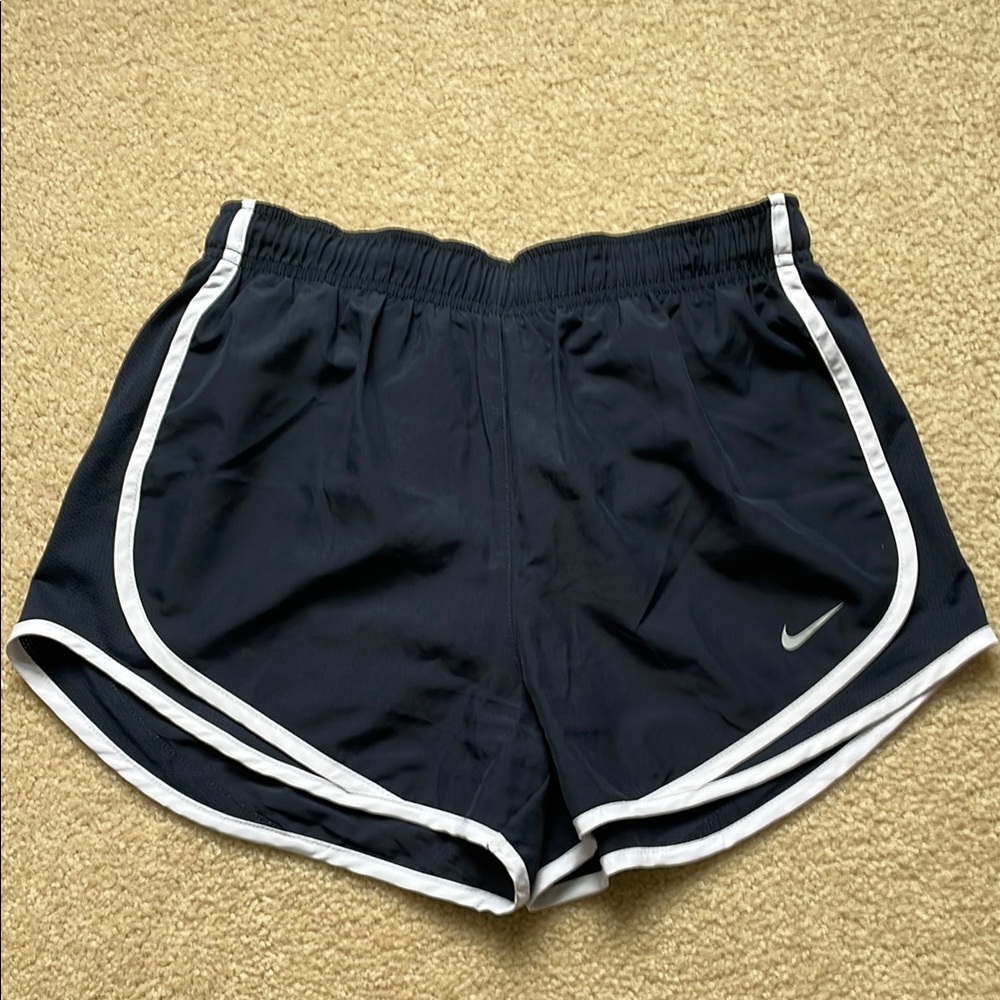 Nike Navy Blue and White Athletic Shorts DRI-FIT